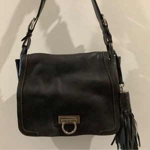 Vintage RARE Salvatore Ferragamo shoulder bag black tassel/ interlocking closure
